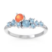 Citrine Fashion Ring In Palladium With Aquamarine – Akasha Simple Ring
