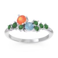 Citrine Fashion Ring In Palladium With Aquamarine And Emerald – Akasha Simple Ring