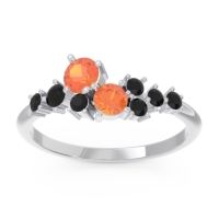 Citrine Fashion Ring In Palladium With Black Onyx – Akasha Simple Ring