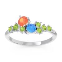 Citrine Fashion Ring In Palladium With Swiss Blue Topaz And Peridot – Akasha Simple Ring