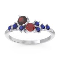 Garnet Fashion Ring In Palladium With Ruby And Blue Sapphire – Akasha Simple Ring
