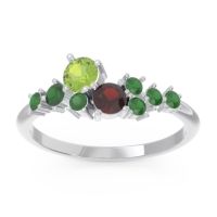 Peridot Fashion Ring In Platinum With Garnet And Emerald – Akasha Simple Ring