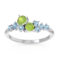 Peridot Fashion Ring In Palladium With Aquamarine – Akasha Simple Ring
