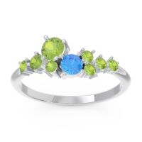 Peridot Fashion Ring In Palladium With Swiss Blue Topaz – Akasha Simple Ring