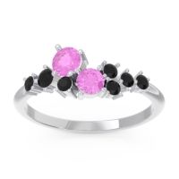 Pink Tourmaline Fashion Ring In Palladium With Black Onyx – Akasha Simple Ring