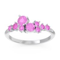 Pink Tourmaline Fashion Ring In Palladium – Akasha Simple Ring