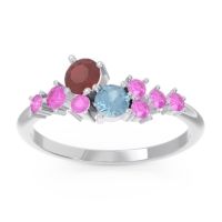 Ruby Fashion Ring In Palladium With Aquamarine And Pink Tourmaline – Akasha Simple Ring