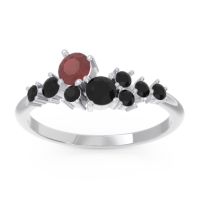 Ruby Fashion Ring In Palladium With Black Onyx – Akasha Simple Ring