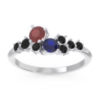 Ruby Fashion Ring In Platinum With Blue Sapphire And Black Onyx – Akasha Simple Ring