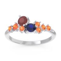 Ruby Fashion Ring In Palladium With Blue Sapphire And Citrine – Akasha Simple Ring