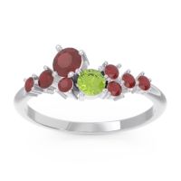 Ruby Fashion Ring In Platinum With Peridot – Akasha Simple Ring