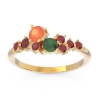 Citrine Fashion Ring In 18k Yellow Gold With Emerald And Ruby – Akasha Simple Ring