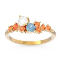 Diamond Fashion Ring In 14k Yellow Gold With Aquamarine And Citrine – Akasha Simple Ring