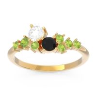 Diamond Fashion Ring In 18k Yellow Gold With Black Onyx And Peridot – Akasha Simple Ring