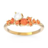 Diamond Fashion Ring In 14k Yellow Gold With Citrine – Akasha Simple Ring