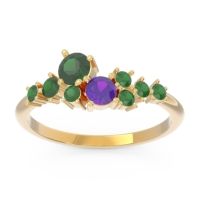 Emerald Fashion Ring In 14k Yellow Gold With Amethyst – Akasha Simple Ring