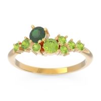 Emerald Fashion Ring In 18k Yellow Gold With Peridot – Akasha Simple Ring