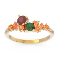 Ruby Fashion Ring In 18k Yellow Gold With Emerald And Citrine – Akasha Simple Ring