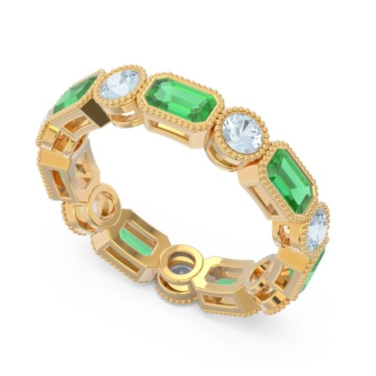 Art Deco Milgrain Bezel Viparita Band