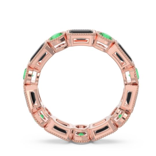 Art Deco Milgrain Bezel Viparita Band