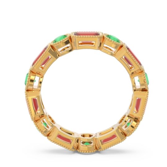 Art Deco Milgrain Bezel Viparita Band