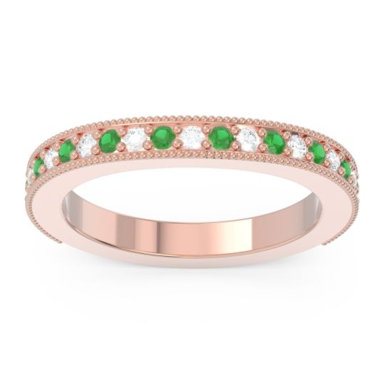 Three Quarter Eternity Curved Milgrain Dhyana Band