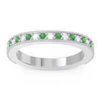 Three Quarter Eternity Curved Milgrain Dhyana Band