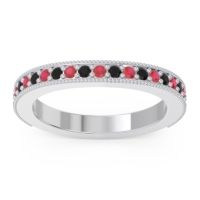 Three Quarter Eternity Curved Milgrain Dhyana Band