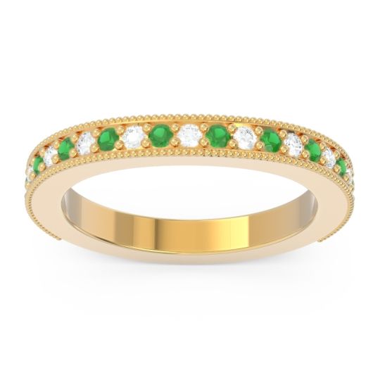Three Quarter Eternity Curved Milgrain Dhyana Band
