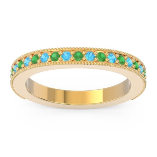 Three Quarter Eternity Curved Milgrain Dhyana Band