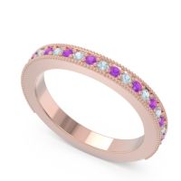 Three Quarter Eternity Curved Milgrain Dhyana Band