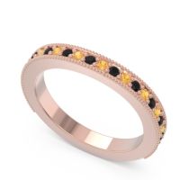 Three Quarter Eternity Curved Milgrain Dhyana Band