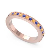 Three Quarter Eternity Curved Milgrain Dhyana Band