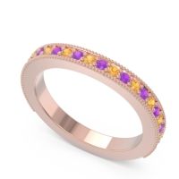 Three Quarter Eternity Curved Milgrain Dhyana Band