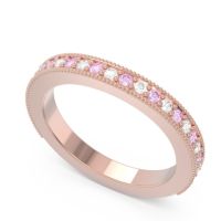 Three Quarter Eternity Curved Milgrain Dhyana Band