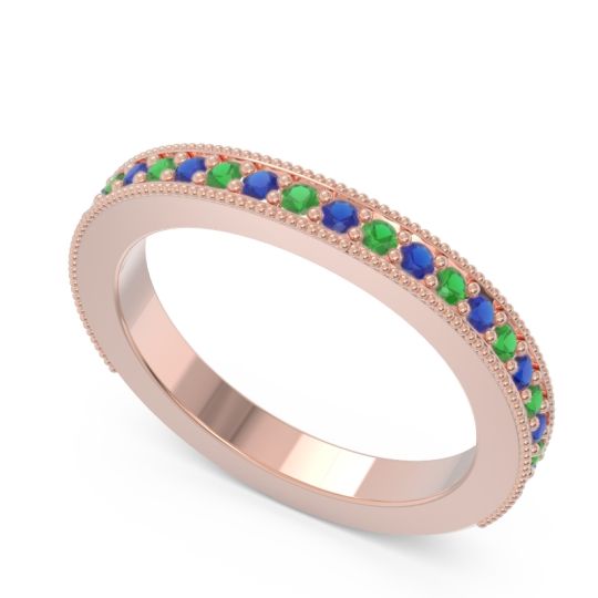 Three Quarter Eternity Curved Milgrain Dhyana Band