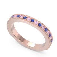 Three Quarter Eternity Curved Milgrain Dhyana Band