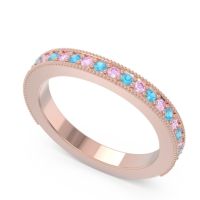 Three Quarter Eternity Curved Milgrain Dhyana Band