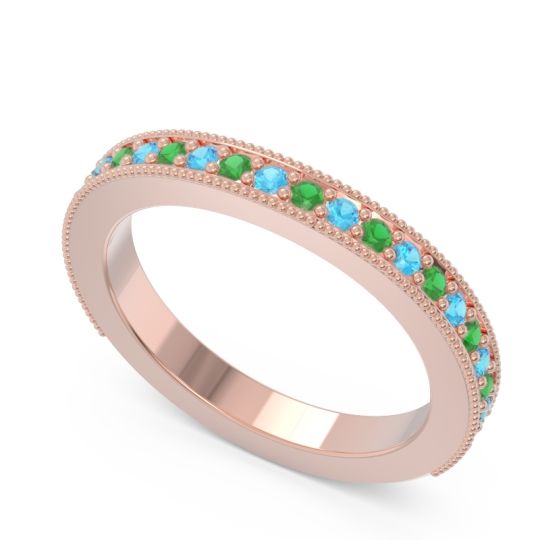 Three Quarter Eternity Curved Milgrain Dhyana Band