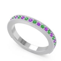 Three Quarter Eternity Curved Milgrain Dhyana Band