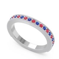 Three Quarter Eternity Curved Milgrain Dhyana Band