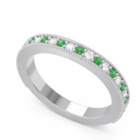 Three Quarter Eternity Curved Milgrain Dhyana Band