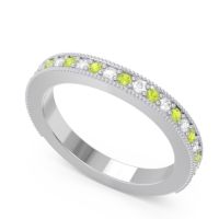 Three Quarter Eternity Curved Milgrain Dhyana Band