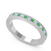 Three Quarter Eternity Curved Milgrain Dhyana Band