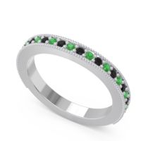 Three Quarter Eternity Curved Milgrain Dhyana Band