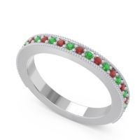 Three Quarter Eternity Curved Milgrain Dhyana Band