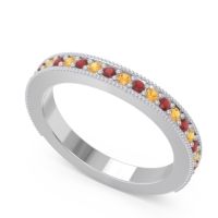 Three Quarter Eternity Curved Milgrain Dhyana Band