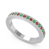 Three Quarter Eternity Curved Milgrain Dhyana Band