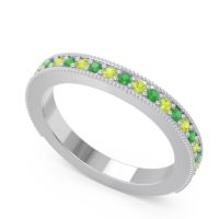 Three Quarter Eternity Curved Milgrain Dhyana Band