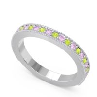 Three Quarter Eternity Curved Milgrain Dhyana Band